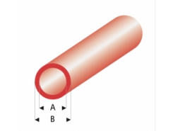 Profilo Profili Colorati Tube, Clear Red 2,0x3,0mm/0.08x0.118  x 30 cm