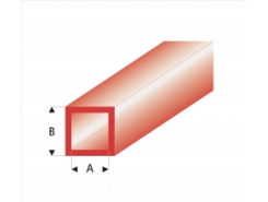 Profilo Profili Colorati Tube-Square-Red     2,0x3,0mm/0.08x0.118   x 30 cm