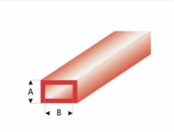 Profilo Profili Colorati Tube-Rect.-Red 3,0x6,0mm/0.118x0.236  x 30 cm