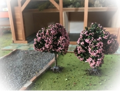 2 alberi di frutti 7 cm fiorenti rosa ( Er Decor - ER.2383 )