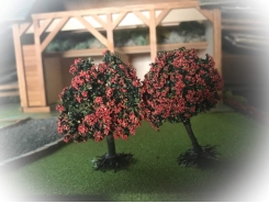 2 alberi di frutti 7 cm fiorenti rosso ( Er Decor - ER.2384 )
